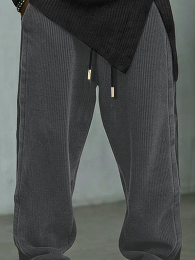 Premium Elastic Waist Drawstring Corduroy Pants