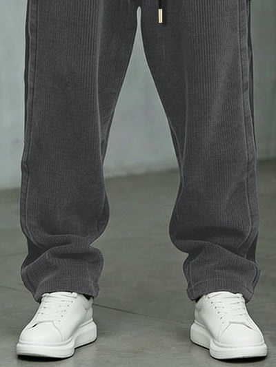 Premium Elastic Waist Drawstring Corduroy Pants