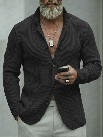 Versatile Notch Collar Knit Cardigan