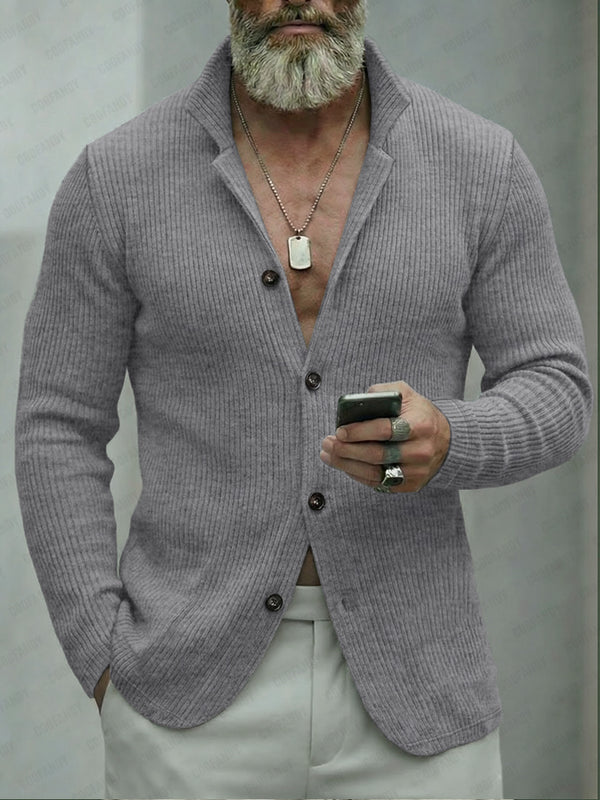 Versatile Notch Collar Knit Cardigan