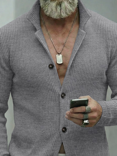 Versatile Notch Collar Knit Cardigan