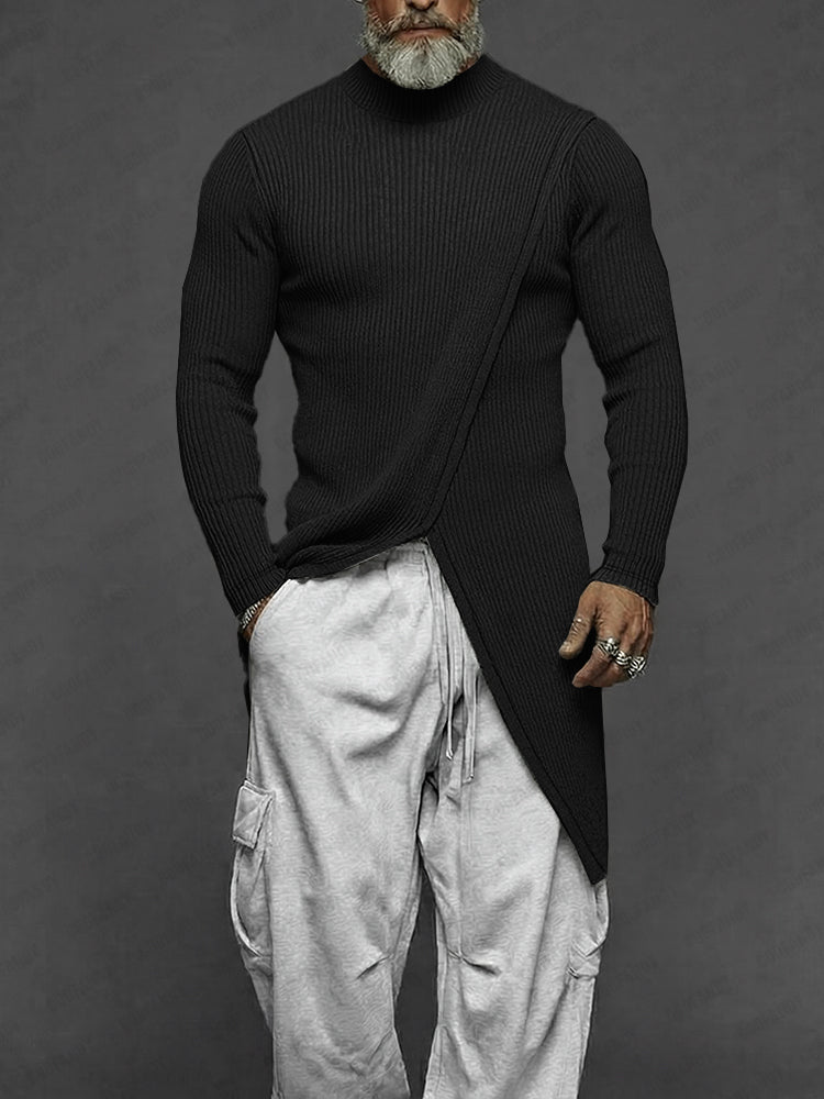 Long Style Slit Design Pullover Top