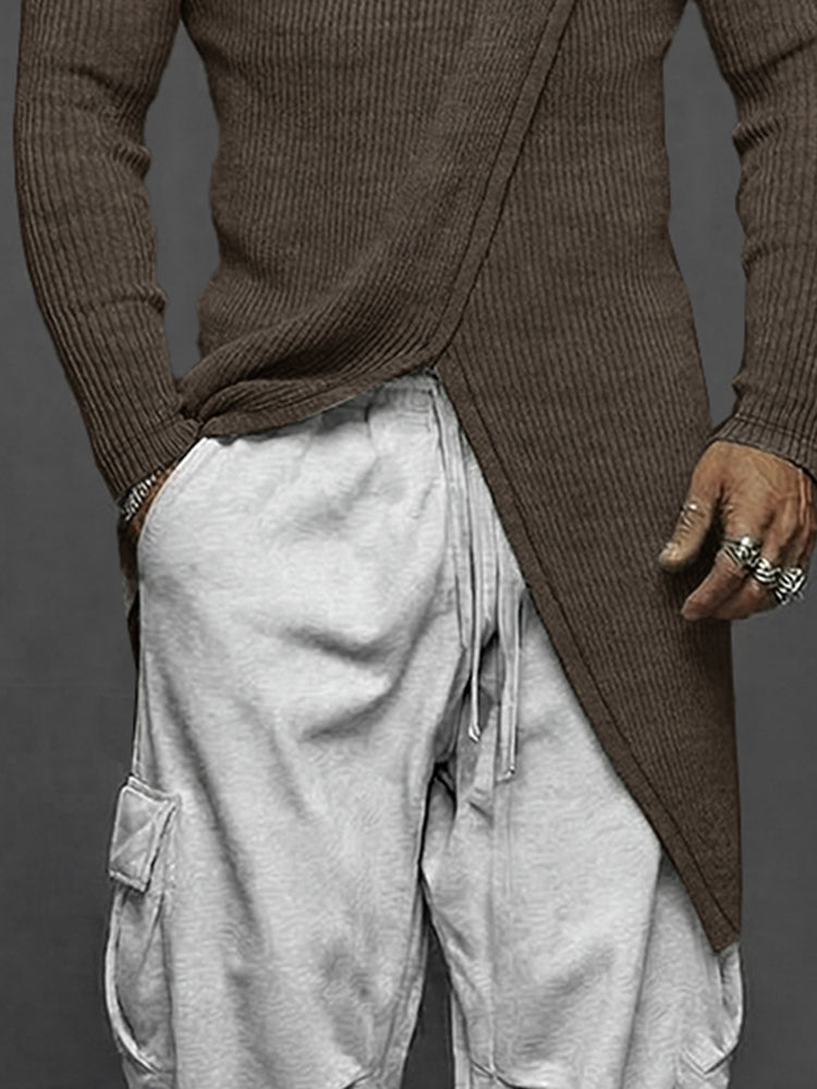 Long Style Slit Design Pullover Top