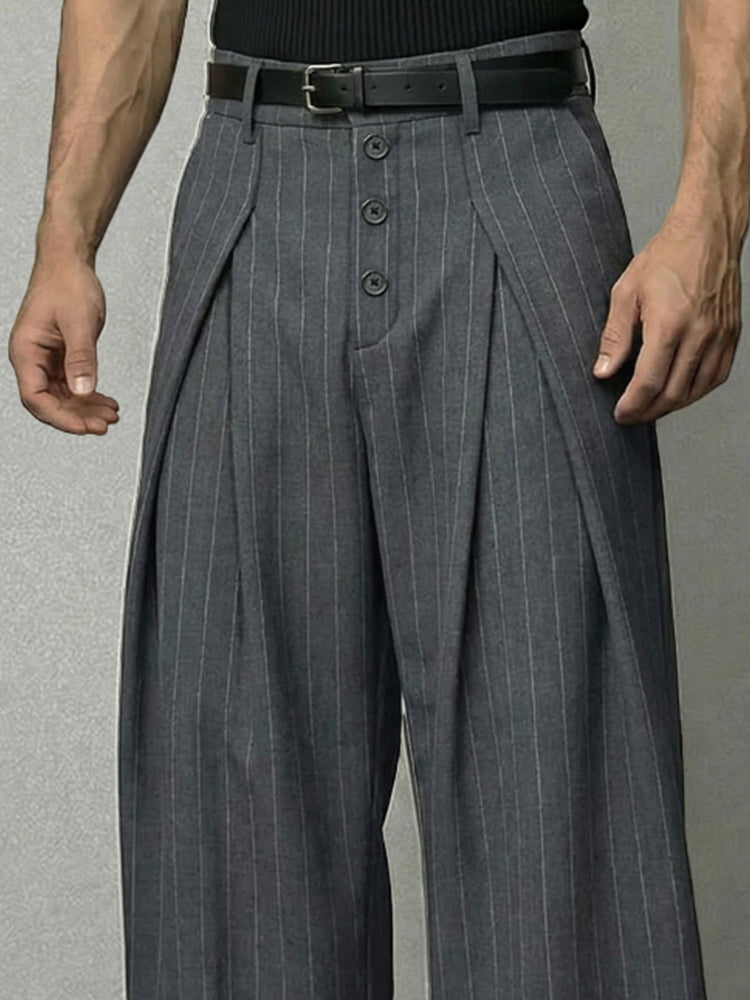 Essentail Stripe Wide-Leg Pants