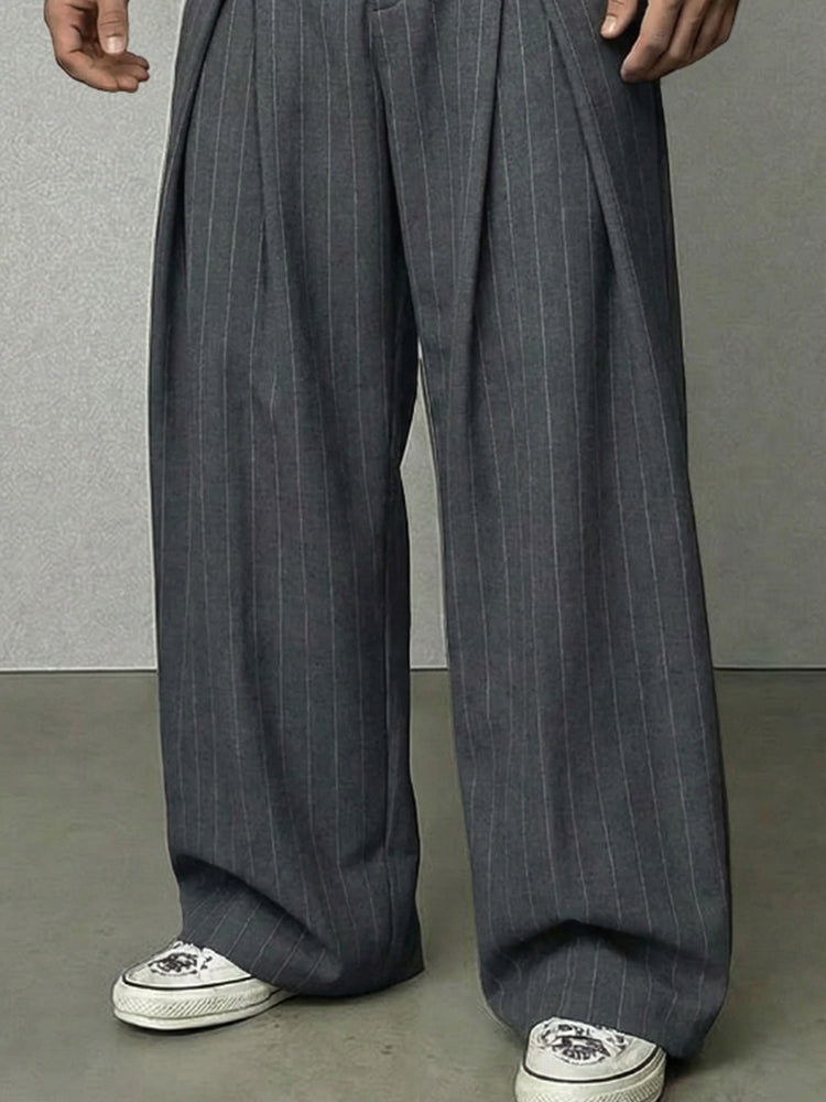 Essentail Stripe Wide-Leg Pants