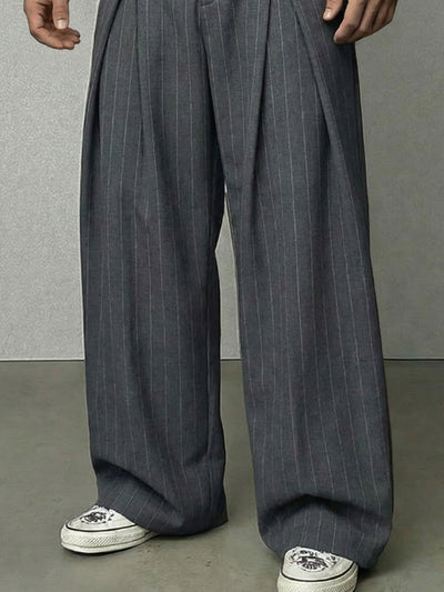 Essentail Stripe Wide-Leg Pants