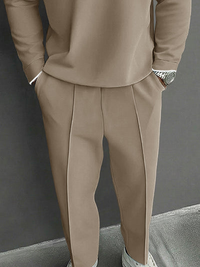 Contrast Color Trim Matching Top and Pants Set