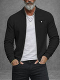 Modern Casual Rib Zipper Knit Cardigan