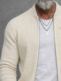 Modern Casual Rib Zipper Knit Cardigan