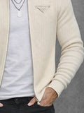 Modern Casual Rib Zipper Knit Cardigan