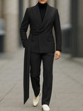 Luxury Decorative Belt Blazer Pants Set