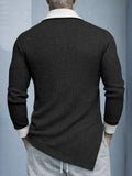 Fashion Two-Tone Elastic Knit Undershirt