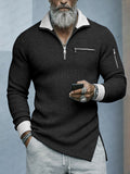 Fashion Two-Tone Elastic Knit Undershirt