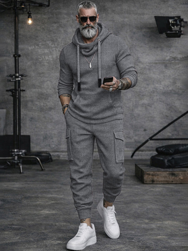 Sporty Cargo Style Knit Matching Set