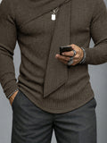 Stylish Designer Turtleneck Scarf-Decorated Knit Undershirt