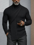 Minimalism Turtleneck Scarf-Decorated Knit Undershirt
