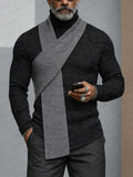 Minimalism Turtleneck Scarf-Decorated Knit Undershirt