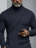 Minimalism Turtleneck Scarf-Decorated Knit Undershirt