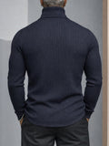 Minimalism Turtleneck Scarf-Decorated Knit Undershirt