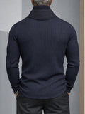 Minimalism Turtleneck Scarf-Decorated Knit Undershirt