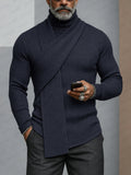 Minimalism Turtleneck Scarf-Decorated Knit Undershirt