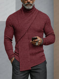 Minimalism Turtleneck Scarf-Decorated Knit Undershirt