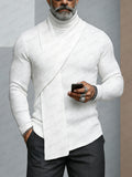 Minimalism Turtleneck Scarf-Decorated Knit Undershirt