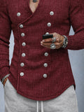 Stylish Double Breasted Knit Cardigan