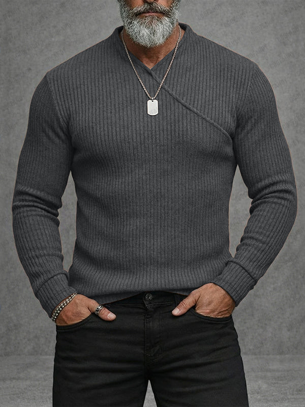 Minimalist Crossover Neck Knit Undershirt