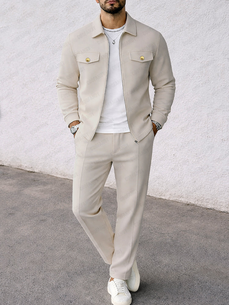 Classic Suede Jacket and Pants Set – COOFANDY