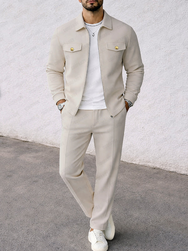 Classic Suede Jacket and Pants Set