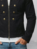 100% Cotton Two-Way Zip Gothic Military Jacket