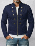 100% Cotton Two-Way Zip Gothic Military Jacket