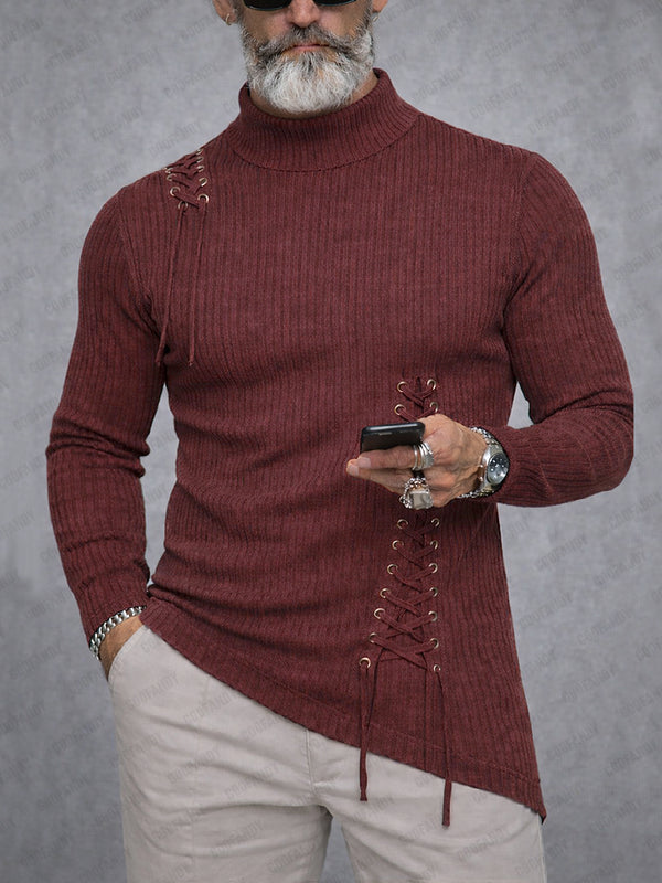 Unique Tie-Up Design Knit Undershirt