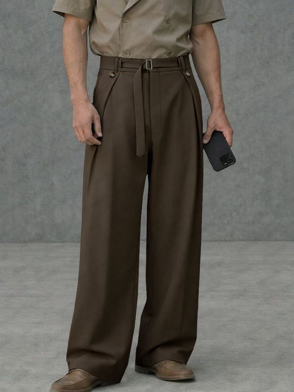 Essential Belted Wide Leg Trousers