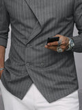 Unique Design Double Breasted Stripe Shirt