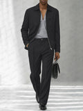 Urban Casual Pinstripe Jacket and Pants Set