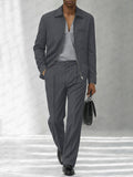 Urban Casual Pinstripe Jacket and Pants Set