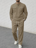 Athleisure Henley Shirt and Pants Set