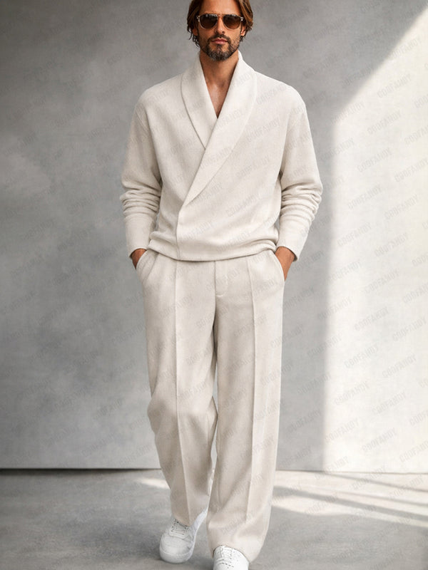 Minimalist Comfort Shawl Collar Matching Set