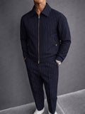 Premium Smart Casual Stripe Jacket Pants Set