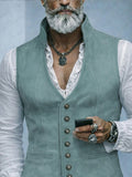 Vintage Suede Stand Collar Suit Vest