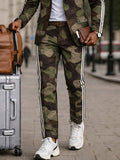 Modern Side Stripe Camo Blazer Pants Set