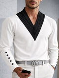 Fashion Designer Two-Tone V-Neck Top