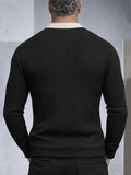 Slim Fit Contrast Color Neck Knit Top