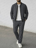Daily Casual Suede Jacket and Pants Set