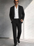 Mordern Contrast Fake 2-Piece Blazer and Pants Set