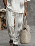 Casual Summer 100% Cotton Striped Matching Set
