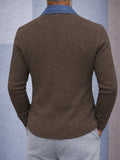 Stylish Contrast Denim Panel Knit Blazer