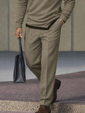 Versatile Asymmetric Hem Polo Shirt Pants Set